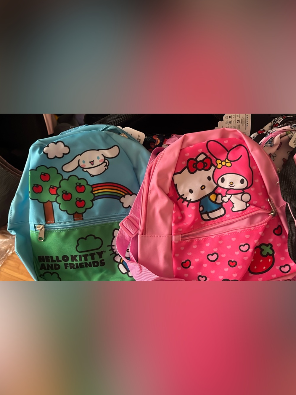 Hello Kitty Pink and Blue Mini Backpack Bundle Set NEW NWT